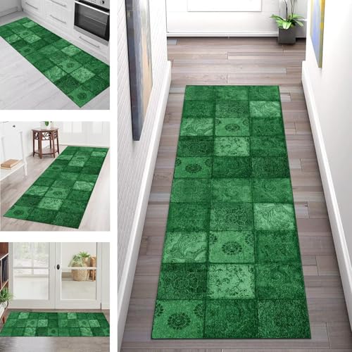Teppich Läufer Flur Küche rutschfest Waschbar Schmutzfangmatte 120X150CM Teppichläufer Kücheläufer Grün Teppichmatte Meterware Wohnzimmer Schlafzimmer Esszimmer Flurteppich Schmutzfangteppich Teppich Läufer Flur Küche rutschfest Waschbar Schmutzfangmatte 120X150CM Teppichläufer Kücheläufer Grün Teppichmatte Meterware Wohnzimmer Schlafzimmer Esszimmer Flurteppich Schmutzfangteppich von SGLGSTORE