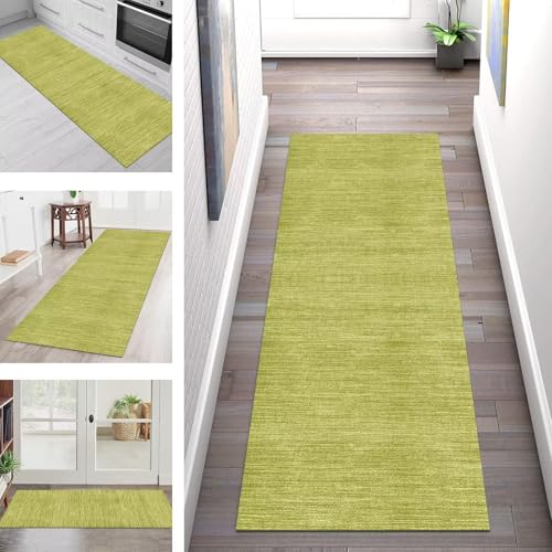 Teppich Läufer Flur Küche rutschfest Waschbar Schmutzfangmatte 120X250CM Teppichläufer Kücheläufer Gelb Grün Teppichmatte Meterware Wohnzimmer Schlafzimmer Esszimmer Flurteppich Schmutzfangteppich von SGLGSTORE