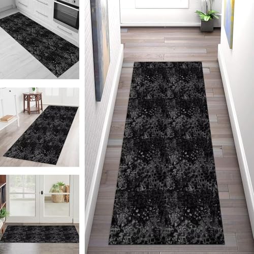 Teppich Läufer Flur Küche rutschfest Waschbar Schmutzfangmatte 120X400CM Teppichläufer Kücheläufer Schwarz Teppichmatte Meterware Wohnzimmer Schlafzimmer Esszimmer Flurteppich Schmutzfangteppich Teppich Läufer Flur Küche rutschfest Waschbar Schmutzfangmatte 120X400CM Teppichläufer Kücheläufer Schwarz Teppichmatte Meterware Wohnzimmer Schlafzimmer Esszimmer Flurteppich Schmutzfangteppich von SGLGSTORE