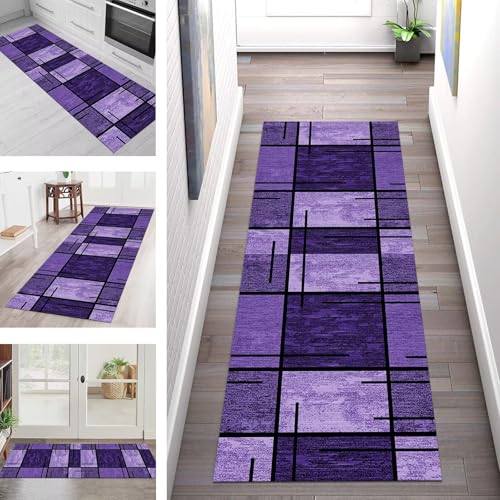 Teppich Läufer Flur Küche rutschfest Waschbar Schmutzfangmatte 120X500CM Teppichläufer Kücheläufer Violett Teppichmatte Meterware Wohnzimmer Schlafzimmer Esszimmer Flurteppich Schmutzfangteppich Teppich Läufer Flur Küche rutschfest Waschbar Schmutzfangmatte 120X500CM Teppichläufer Kücheläufer Violett Teppichmatte Meterware Wohnzimmer Schlafzimmer Esszimmer Flurteppich Schmutzfangteppich von SGLGSTORE