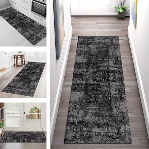 Teppich Läufer Flur Küche rutschfest Waschbar Schmutzfangmatte 40X100CM Teppichläufer Kücheläufer Dunkelgrau Teppichmatte Meterware Wohnzimmer Schlafzimmer Esszimmer Flurteppich Schmutzfangteppich Teppich Läufer Flur Küche rutschfest Waschbar Schmutzfangmatte 40X100CM Teppichläufer Kücheläufer Dunkelgrau Teppichmatte Meterware Wohnzimmer Schlafzimmer Esszimmer Flurteppich Schmutzfangteppich von SGLGSTORE