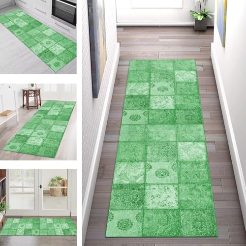 Teppich Läufer Flur Küche rutschfest Waschbar Schmutzfangmatte 40X100CM Teppichläufer Kücheläufer Grün Teppichmatte Meterware Wohnzimmer Schlafzimmer Esszimmer Flurteppich Schmutzfangteppich Teppich Läufer Flur Küche rutschfest Waschbar Schmutzfangmatte 40X100CM Teppichläufer Kücheläufer Grün Teppichmatte Meterware Wohnzimmer Schlafzimmer Esszimmer Flurteppich Schmutzfangteppich von SGLGSTORE