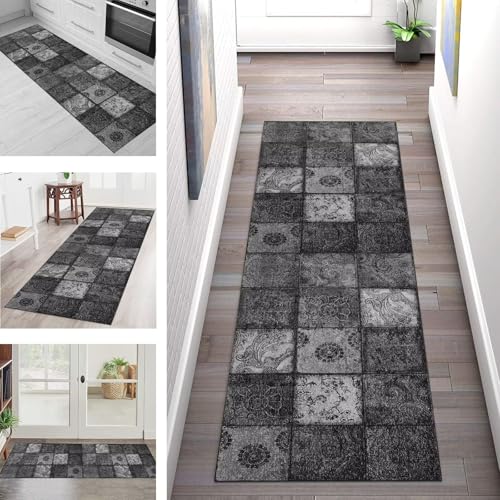 Teppich Läufer Flur Küche rutschfest Waschbar Schmutzfangmatte 40X90CM Teppichläufer Kücheläufer Grau Schwarz Teppichmatte Meterware Wohnzimmer Schlafzimmer Esszimmer Flurteppich Schmutzfangteppich Teppich Läufer Flur Küche rutschfest Waschbar Schmutzfangmatte 40X90CM Teppichläufer Kücheläufer Grau Schwarz Teppichmatte Meterware Wohnzimmer Schlafzimmer Esszimmer Flurteppich Schmutzfangteppich von SGLGSTORE