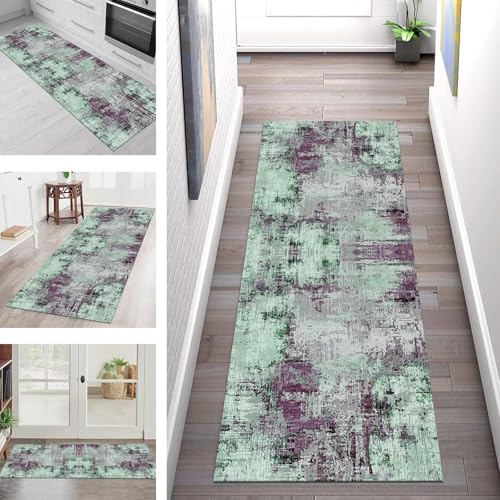 Teppich Läufer Flur Küche rutschfest Waschbar Schmutzfangmatte 40X90CM Teppichläufer Kücheläufer Grün Violett Grau Teppichmatte Wohnzimmer Schlafzimmer Esszimmer Flurteppich Schmutzfangteppich Teppich Läufer Flur Küche rutschfest Waschbar Schmutzfangmatte 40X90CM Teppichläufer Kücheläufer Grün Violett Grau Teppichmatte Wohnzimmer Schlafzimmer Esszimmer Flurteppich Schmutzfangteppich von SGLGSTORE