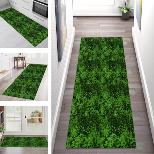 Teppich Läufer Flur Küche rutschfest Waschbar Schmutzfangmatte 50X150CM Teppichläufer Kücheläufer Grün Schwarz Teppichmatte Meterware Wohnzimmer Schlafzimmer Esszimmer Flurteppich Schmutzfangteppich Teppich Läufer Flur Küche rutschfest Waschbar Schmutzfangmatte 50X150CM Teppichläufer Kücheläufer Grün Schwarz Teppichmatte Meterware Wohnzimmer Schlafzimmer Esszimmer Flurteppich Schmutzfangteppich von SGLGSTORE