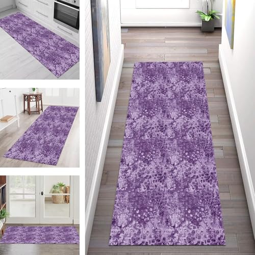 Teppich Läufer Flur Küche rutschfest Waschbar Schmutzfangmatte 60X210CM Teppichläufer Kücheläufer Violett Teppichmatte Meterware Wohnzimmer Schlafzimmer Esszimmer Flurteppich Schmutzfangteppich Teppich Läufer Flur Küche rutschfest Waschbar Schmutzfangmatte 60X210CM Teppichläufer Kücheläufer Violett Teppichmatte Meterware Wohnzimmer Schlafzimmer Esszimmer Flurteppich Schmutzfangteppich von SGLGSTORE