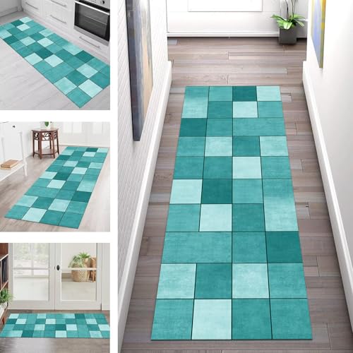 Teppich Läufer Flur Küche rutschfest Waschbar Schmutzfangmatte 65X180CM Teppichläufer Kücheläufer Cyan Teppichmatte Meterware Wohnzimmer Schlafzimmer Esszimmer Flurteppich Schmutzfangteppich Teppich Läufer Flur Küche rutschfest Waschbar Schmutzfangmatte 65X180CM Teppichläufer Kücheläufer Cyan Teppichmatte Meterware Wohnzimmer Schlafzimmer Esszimmer Flurteppich Schmutzfangteppich von SGLGSTORE