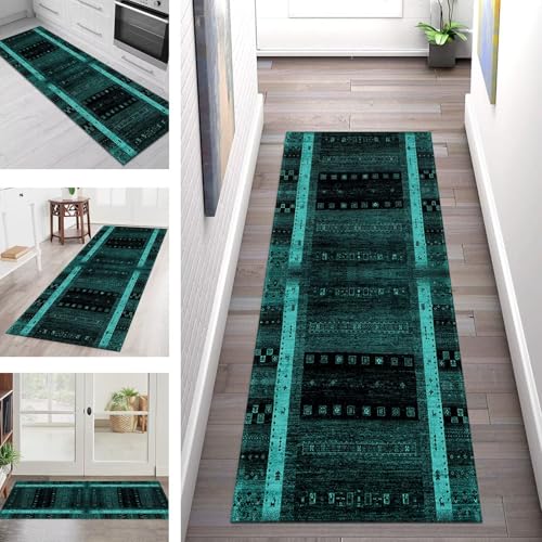 Teppich Läufer Flur Küche rutschfest Waschbar Schmutzfangmatte 65X240CM Teppichläufer Kücheläufer Dunkles Cyan Teppichmatte Meterware Wohnzimmer Schlafzimmer Esszimmer Flurteppich Schmutzfangteppich Teppich Läufer Flur Küche rutschfest Waschbar Schmutzfangmatte 65X240CM Teppichläufer Kücheläufer Dunkles Cyan Teppichmatte Meterware Wohnzimmer Schlafzimmer Esszimmer Flurteppich Schmutzfangteppich von SGLGSTORE