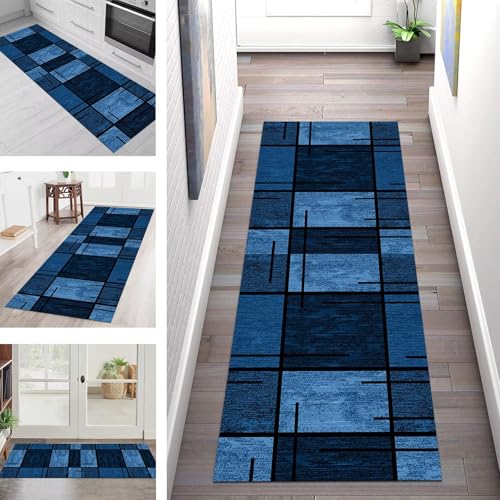 Teppich Läufer Flur Küche rutschfest Waschbar Schmutzfangmatte 67X180CM Teppichläufer Kücheläufer Blau Teppichmatte Meterware Wohnzimmer Schlafzimmer Esszimmer Flurteppich Schmutzfangteppich Teppich Läufer Flur Küche rutschfest Waschbar Schmutzfangmatte 67X180CM Teppichläufer Kücheläufer Blau Teppichmatte Meterware Wohnzimmer Schlafzimmer Esszimmer Flurteppich Schmutzfangteppich von SGLGSTORE