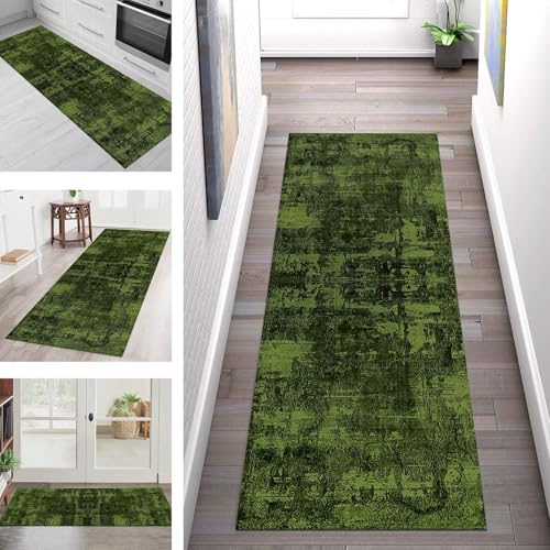Teppich Läufer Flur Küche rutschfest Waschbar Schmutzfangmatte 80X450CM Teppichläufer Kücheläufer Grün Schwarz Teppichmatte Meterware Wohnzimmer Schlafzimmer Esszimmer Flurteppich Schmutzfangteppich Teppich Läufer Flur Küche rutschfest Waschbar Schmutzfangmatte 80X450CM Teppichläufer Kücheläufer Grün Schwarz Teppichmatte Meterware Wohnzimmer Schlafzimmer Esszimmer Flurteppich Schmutzfangteppich von SGLGSTORE