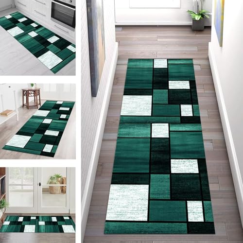 Teppich Läufer Flur Küche rutschfest Waschbar Schmutzfangmatte 90X450CM Teppichläufer Kücheläufer Grün Schwarz Teppichmatte Meterware Wohnzimmer Schlafzimmer Esszimmer Flurteppich Schmutzfangteppich Teppich Läufer Flur Küche rutschfest Waschbar Schmutzfangmatte 90X450CM Teppichläufer Kücheläufer Grün Schwarz Teppichmatte Meterware Wohnzimmer Schlafzimmer Esszimmer Flurteppich Schmutzfangteppich von SGLGSTORE