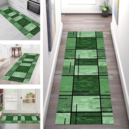 Teppich Läufer Flur Küche rutschfest Waschbar Schmutzfangmatte 90X450CM Teppichläufer Kücheläufer Grün Teppichmatte Meterware Wohnzimmer Schlafzimmer Esszimmer Flurteppich Schmutzfangteppich Teppich Läufer Flur Küche rutschfest Waschbar Schmutzfangmatte 90X450CM Teppichläufer Kücheläufer Grün Teppichmatte Meterware Wohnzimmer Schlafzimmer Esszimmer Flurteppich Schmutzfangteppich von SGLGSTORE