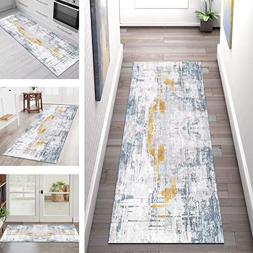Teppich Läufer Flur Küche rutschfest Waschbar Teppichläufer Lang Matte 110X300CM Küchenläufer Küchenteppich Meterware, Grau Blau Gold Abstrakt Korridor Tepiche Schlafzimmer Esszimmer Breite 40-120cm Teppich Läufer Flur Küche rutschfest Waschbar Teppichläufer Lang Matte 110X300CM Küchenläufer Küchenteppich Meterware, Grau Blau Gold Abstrakt Korridor Tepiche Schlafzimmer Esszimmer Breite 40-120cm von SGLGSTORE