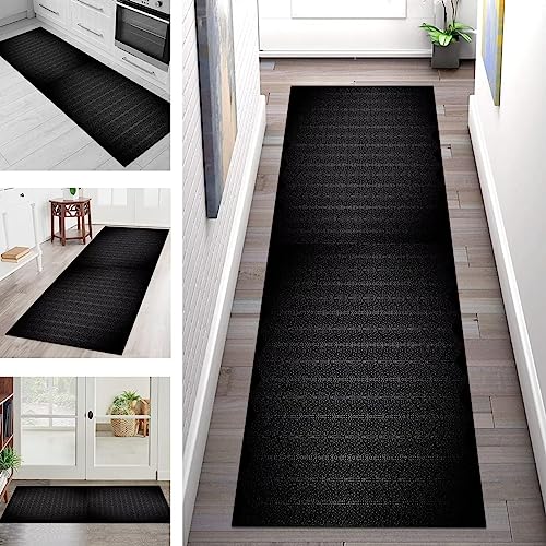 Teppich Läufer Flur Küche rutschfest waschbar Küchenläufer Korridor Tepiche Lang 70X100CM Schwarz Weiß Teppichläufer Matte Meterware Kücheteppich Schlafzimmer Wohnzimmer Flurmatten Breit 40-120cm von SGLGSTORE