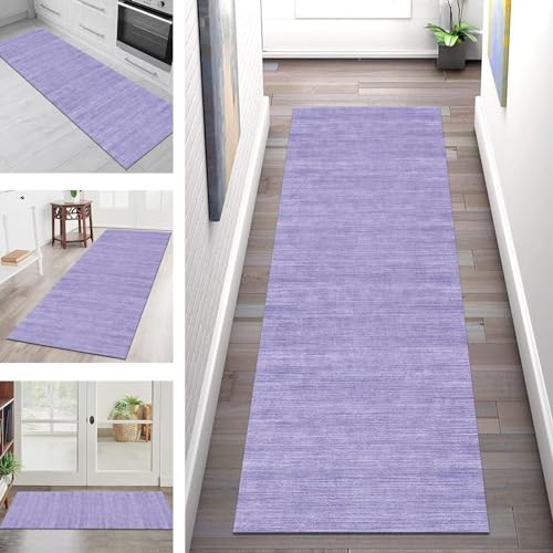 Teppich Läufer Flur Küche rutschfest waschbar Teppichläufer 70X250CM Violett Küchenläufer Flurteppich Meterware Korridor Tepiche Esszimmer Schlafzimmer Wohnzimmer Schmutzfangmatte Breit 40-120cm von SGLGSTORE