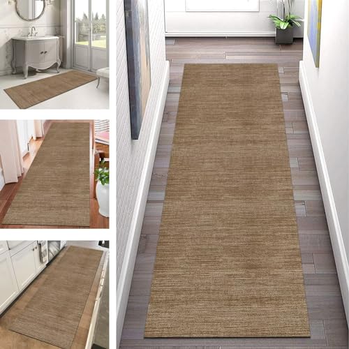 Teppich Läufer Flur Küche rutschfest waschbar Teppichläufer Lang 120X240CM Braun Kücheteppich Küchenläufer Meterware Korridor Tepiche Esszimmer Schlafzimmer Wohnzimmer Schmutzfangmatte Breit 40-120cm von SGLGSTORE