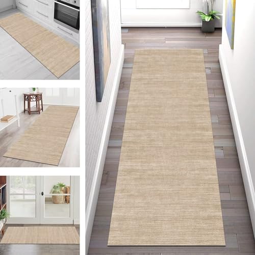 Teppich Läufer Flur Küche rutschfest waschbar Teppichläufer Lang 40X150CM Beige-gelb Küchenläufer 3D Meterware Korridor Tepiche Esszimmer Schlafzimmer Wohnzimmer Schmutzfangmatte Breit 40-120cm von SGLGSTORE