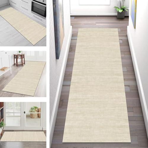 Teppich Läufer Flur Küche rutschfest waschbar Teppichläufer Lang 40X150CM Hellbeige-gelb Küchenläufer Meterware Korridor Tepiche Esszimmer Schlafzimmer Wohnzimmer Schmutzfangmatte Breit 40-120cm von SGLGSTORE