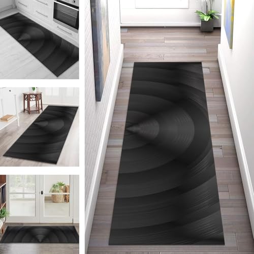 Teppich Läufer Lang Flur Küche Teppichläufer Rutschfest Waschbar Küchenläufer Teppichmatten Schwarz Grau Abstrakt Schmutzfangmatte 60X200CM Meterware Flurteppich Wohnzimmer Schlafzimmer Küchenteppich Teppich Läufer Lang Flur Küche Teppichläufer Rutschfest Waschbar Küchenläufer Teppichmatten Schwarz Grau Abstrakt Schmutzfangmatte 60X200CM Meterware Flurteppich Wohnzimmer Schlafzimmer Küchenteppich von SGLGSTORE