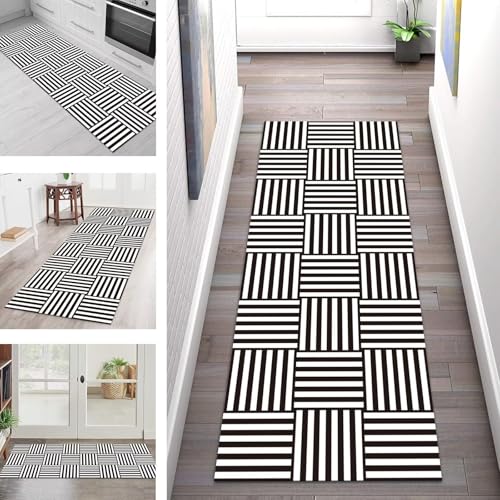 Teppich Läufer Lang Flur Küche Teppichläufer Rutschfest Waschbar Küchenläufer Teppichmatten Schwarz Weiß Schmutzfangmatte 60X350CM Meterware Flurteppich Wohnzimmer Schlafzimmer Küchenteppich Teppich Läufer Lang Flur Küche Teppichläufer Rutschfest Waschbar Küchenläufer Teppichmatten Schwarz Weiß Schmutzfangmatte 60X350CM Meterware Flurteppich Wohnzimmer Schlafzimmer Küchenteppich von SGLGSTORE