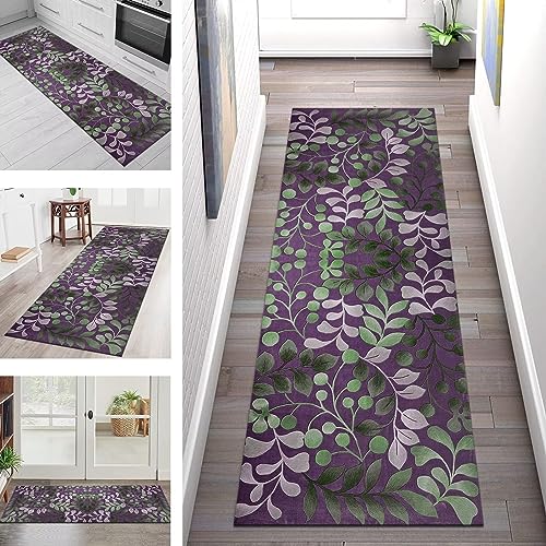 Teppich Läufer Lang Flur Küche rutschfest waschbar Korridor Tepiche Küchenläufer 110X250CM Blumen 3D Teppichläufer Matte Meterware Kücheteppich für Schlafzimmer Wohnzimmer Flurmatten Breit 40-120cm von SGLGSTORE