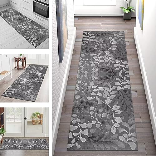 Teppich Läufer Lang Flur Küche rutschfest waschbar Korridor Tepiche Küchenläufer 40X250CM Grau Blumen Teppichläufer Matte Meterware Kücheteppich Schlafzimmer Wohnzimmer Flurmatten Breit 40-120cm Teppich Läufer Lang Flur Küche rutschfest waschbar Korridor Tepiche Küchenläufer 40X250CM Grau Blumen Teppichläufer Matte Meterware Kücheteppich Schlafzimmer Wohnzimmer Flurmatten Breit 40-120cm von SGLGSTORE