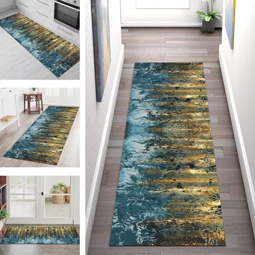 Teppich Läufer Lang Küche Flur Teppichläufer Rutschfest Waschbar Küchenläufer Teppichmatten Blau Braun Grün 3D Schmutzfangmatte 80X150CM Meterware Flurteppich Wohnzimmer Schlafzimmer Küchenteppich Teppich Läufer Lang Küche Flur Teppichläufer Rutschfest Waschbar Küchenläufer Teppichmatten Blau Braun Grün 3D Schmutzfangmatte 80X150CM Meterware Flurteppich Wohnzimmer Schlafzimmer Küchenteppich von SGLGSTORE