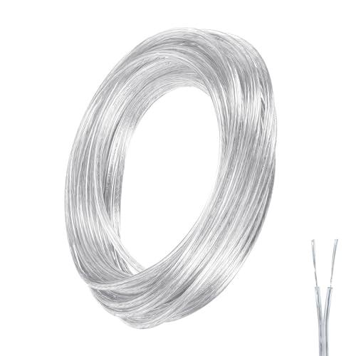 SGQTGIMU 20 Meter Transparentes PVC Flexibles Kabel - 2 Adrig Elektrokabel 28AWG für Beleuchtung, Lampen, Lichterkette SGQTGIMU 20 Meter Transparentes PVC Flexibles Kabel - 2 Adrig Elektrokabel 28AWG für Beleuchtung, Lampen, Lichterkette von SGQTGIMU