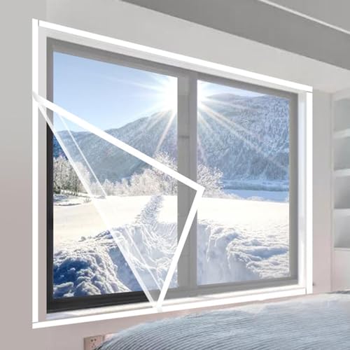 Fenster Isolierung Gegen kälte Winddicht Thermo Fenster Wärmeschutzvorhang Fenster Kälteschutz für Balkon Küche Fenster Winter Schlafzimmer (100x120cm/39.4x47.2in) von SGSKEIEY