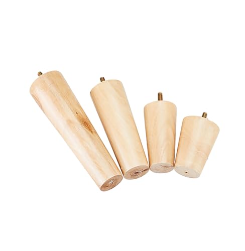 Holzfüße für Möbel, Tischbeine Möbelfüße Holz,4 Stück Runde Massivholz Ersatz Möbelfüße Möbelbeine mit vorgebohrten M8 5/16" für Sofa Bett Schrank Couch Ottomane (M8-18CM) von SGSKEIEY