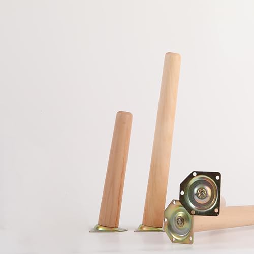 SGSKEIEY 4 Stück Möbelfüße 30cm Eiche Tischbeine Rund Massivholz Ersatz Holzbeine Verschiedene Größen - Möbelfüße Holz, Füße für Möbel (tilt,20cm) von SGSKEIEY