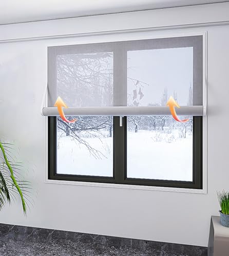 SGSKEIEY Fenster Isolierfolie Thermo Cover Fenster Gegen Kälte,PVC Fenster Isolierung für Fenster Isolierfolie zur Wärmedämmung Dämmfolie Kälteschutzfolie (70x100cm) von SGSKEIEY