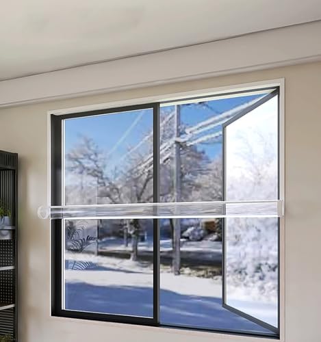 Thermofolie Fenster Gegen Kälte,Transparent Isolierung Zur Wärmedämmung an Fenstern, für Winddicht und Warm im Winter (70x190cm) von SGSKEIEY