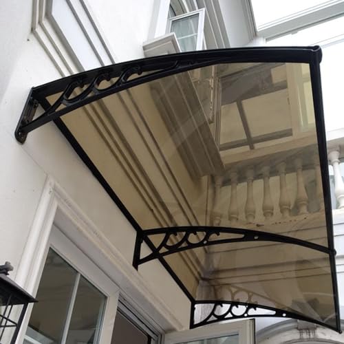 Vordach für Haustür Polycarbonat Haustürvordach for Terrasse,Haustürdach Überdachung Sonnenschutz Regenschutz Vordach Hauseingang Türdach für Draußen (80X140cm/31inX55in,80cm) von SGSKEIEY