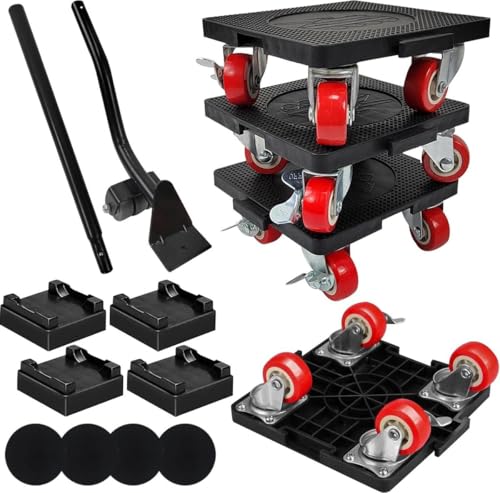 7-teiliges Möbeltransport Wheels Set with 360° Swivel Wheels and Brake Wheels - Heavy Furniture Lifter with Load Jack for Easy Moving 7-teiliges Möbeltransport Wheels Set with 360° Swivel Wheels and Brake Wheels - Heavy Furniture Lifter with Load Jack for Easy Moving von SGSspecial