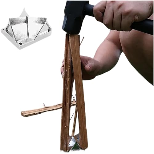 SGV Holzspalter manuell, tragbarer Spaltkeil, Brennholzspalter, Anzündholz spalten - Spaltwerkzeug für sicheres spalten ohne Axt - Kaminholz, Lagerfeuerholz -legierter Stahl- Outdoor, Camping, Garten von SGV