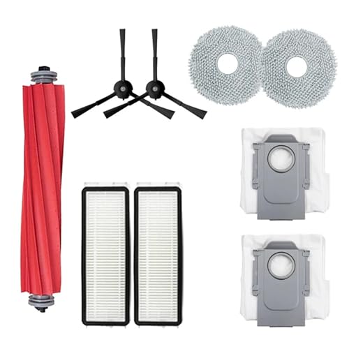 Vacuum, Kompatibel mit Roborock Q Revo / P10 A7400RR Staubsauger-Ersatzteile, Hauptseitenbürste, Hepa-Filter, Mopptücher, Lappen, Staubbeutel, Zubehör,for Hardwood Floor & Carpet and Rug(9PCS B) von SGYEPOCFQ