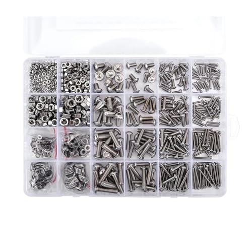 metric bolt kit, 880 Stück M2 M3 M4 M5 304 Edelstahl Sechslappen Torx Flachrundkopfschrauben Bolzenmuttern-Set Sortimentskasten,for diy metric bolt kit, 880 Stück M2 M3 M4 M5 304 Edelstahl Sechslappen Torx Flachrundkopfschrauben Bolzenmuttern-Set Sortimentskasten,for diy von SGYEPOCFQ
