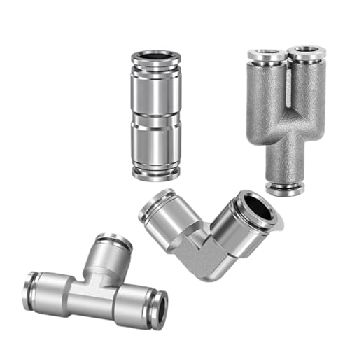 stainless steel connector, 10 Stücke PU PV PE PY 304 Edelstahl Metall Pneumatische Schnell Kupplung 4 6 8 12 Hochdruck Luft Rohr Fitting,for connectors(PE-6) von SGYEPOCFQ