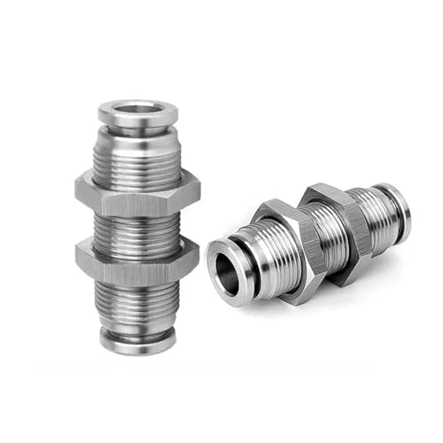 stainless steel connector, 200 STÜCKE PM Partition Pneumatische Stecker Metall Schnellkupplung Stecker Luftröhre 4 6 8 10 12 16mm 304 Edelstahl,for connectors(PM-8) von SGYEPOCFQ