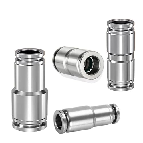stainless steel connector, 200Pcs 4mm 6mm 8mm 10mm 12mm PU/PG Pneumatische Fitting 304 Edelstahl Presse push-In Schnell Anschluss Release Air,for connectors(PU-4) von SGYEPOCFQ