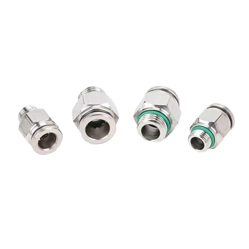 stainless steel connector, PC-G Gerader Durchgang Pneumatischer Schnellverbinder aus Edelstahl 304 G1/8 1/4 3/8 1/2 Außengewinde Schlauchanschluss 4 6 8 10 mm,for connectors(PC12-G01) von SGYEPOCFQ