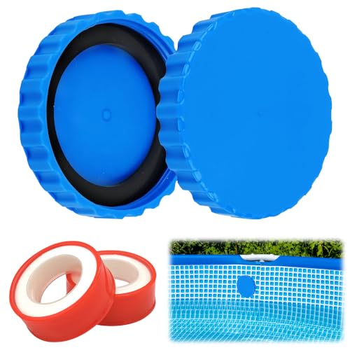 2 Stück Winterverschluss Set für Intex und Bestway Pools, Winterstopfen Pool mit Passenden Dichtungen, 100% Frostsicher & Dicht, Winterverschluss Pool für Anschlüsse von SGZIOO