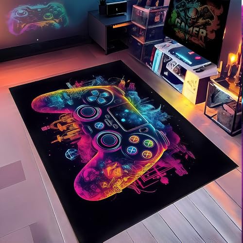 SGZIOO Gaming-Teppich für Jungen-Schlafzimmer, 80 x 120 cm, Gamer-Teppich, bunter Jungen-Schlafzimmer-Teppich für Spielzimmer, Spielzimmer, Heimdekoration, bedruckter Controller, waschbar, rutschfest SGZIOO Gaming-Teppich für Jungen-Schlafzimmer, 80 x 120 cm, Gamer-Teppich, bunter Jungen-Schlafzimmer-Teppich für Spielzimmer, Spielzimmer, Heimdekoration, bedruckter Controller, waschbar, rutschfest von SGZIOO