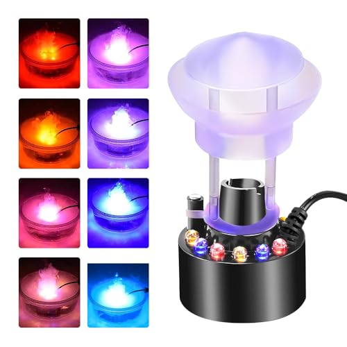 SGZIOO Nebler Ultraschall Vernebler, 12 LED Vernebler Halloween, Ultraschall Nebelgerät mit Spritzschutz, Nebelmaschine Mini für Halloween Pumpkin, Hexenkessel, Springbrunnen, Teich, Steingarten von SGZIOO