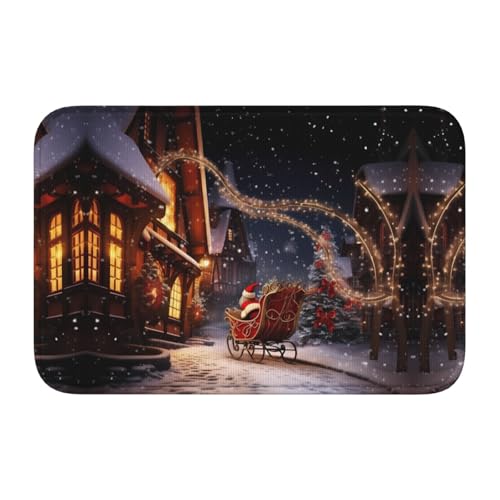 SGZLZBWK Fußmatte mit Weihnachtszauber für drinnen und draußen, rutschfest, saugfähig, für Haustür, Eingang, 40 x 60 cm von SGZLZBWK