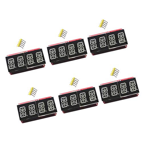 LED-Display, 14 Segmente, rot und orange, LED-Display, 1,4 cm Bildschirm, 4-stellige LED-I2C-Steuerung für Arduino, 6 Stück LED-Display, 14 Segmente, rot und orange, LED-Display, 1,4 cm Bildschirm, 4-stellige LED-I2C-Steuerung für Arduino, 6 Stück von SGerste