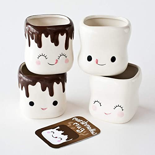 Marshmallow-Tassen, süße Kaffeetassen, heiße Schokolade, Milchbecher, Keramik, Kaffeetasse, Smile Expression, 4 Stück von SGerste