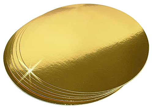 SGerste 10er Set Kuchen Torten-Unterlage Pappe Gold Tortenplatten Karton rund 32 cm Cake Box Board cakeboard Backzubehör Goldkarton Torten-Unterlagen Tortenplatte Kuchenplatte von SGerste