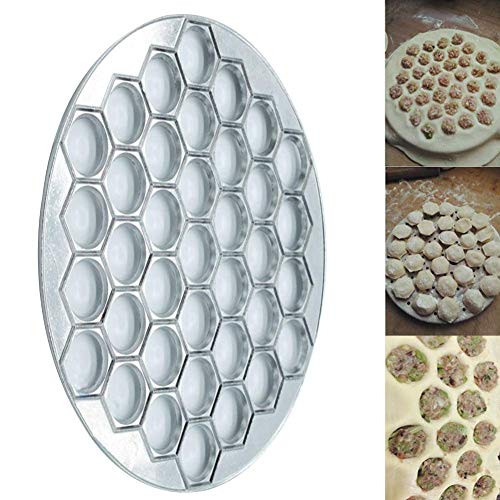 SGerste 37 Löcher Mulde Maker Form Aluminium-Legierung Ravioli-Maker Mold Gebäck Dumpling Kitchen DIY Tools Pelmeni Dumpling Pie Ravioli Form Presse Form Maker Gebäck Werkzeug zum Kochen Backen von SGerste